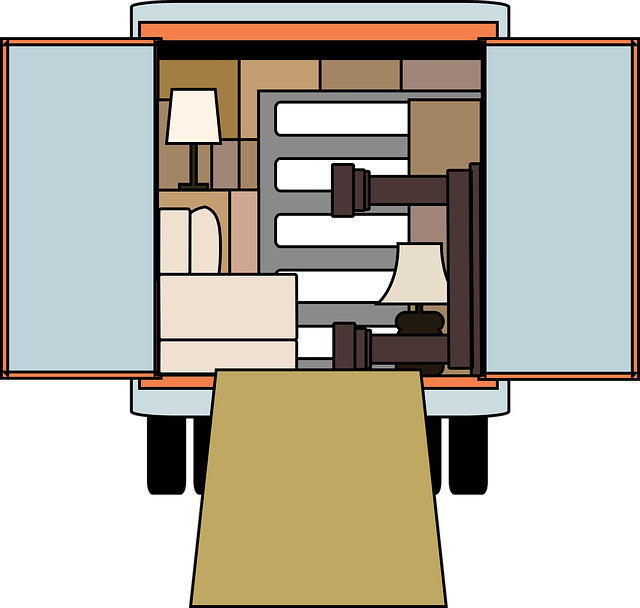 nakládání stěhovacího vozu